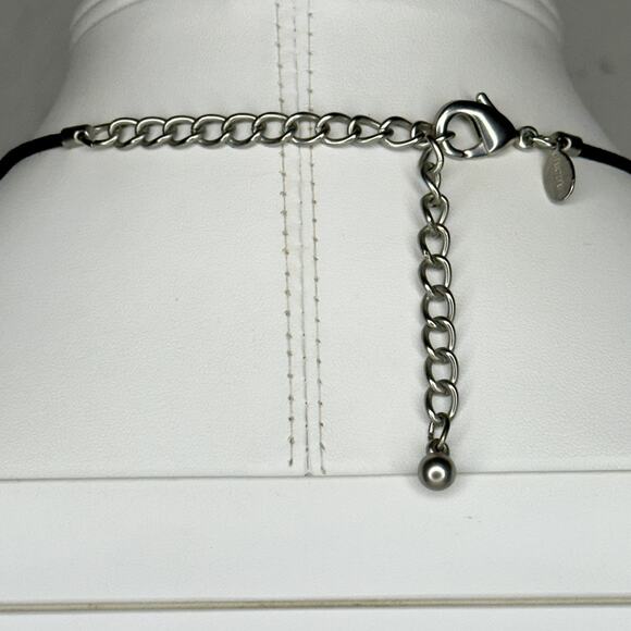 Chico's Rhinestone Love Pendant Silver Tone Necklace ✨ - Picture 7 of 9